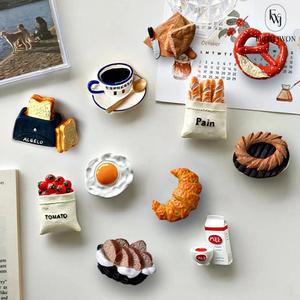 귀여운 마그넷 10종 카페 냉장고 마크네틱 브런치 자석 푸드 미니어처 빵 계란 커피