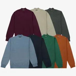 [크로커다일남성]사선 조직 하프 터틀 니트 반목니트티 CDAAATP9792_JJ