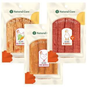 [네츄럴코어] 씹기편한 슬라이스 3종 치킨 치킨야채 덕 강아지간식 55g 1팩