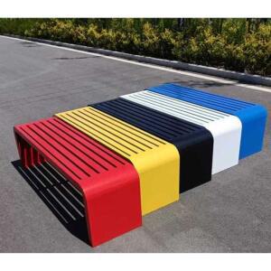 공원 야외 벤치 의자 비비드 철제 프레임 정원 테라스