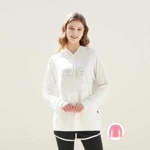 베이직엘르 여성인 로고 후드 래쉬가드 상의 화이트 BEL-V217H