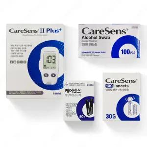 케어센스2 혈당측정기+시험지60+멸균침110+솜100