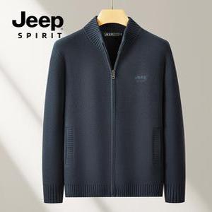 JEEP 남성 니트 벨벳기모 가디건 스웨터