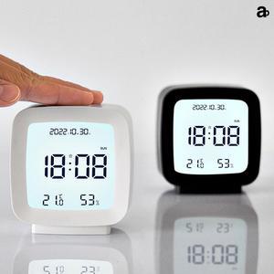 미니 탁상시계 무소음 디지털 시계 온습도 침대 책상