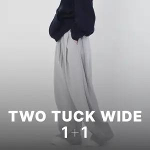 원쁠원 여자 투턱 벌룬 와이드 트레이닝 팬츠 츄리닝 커플 바지