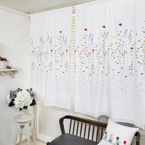 리빙데코 들꽃 자수광목 가리개커튼 주문제작상품