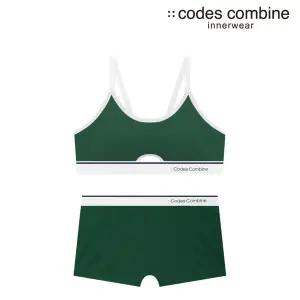 [코데즈컴바인이너웨어](강남점)프론트홀 스포츠 그린 브라 사각팬티세트(CDWBR414GR+CDWPT414GR)