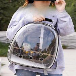 앵무새 투명 백팩 가방 이동 여행용 이동장 새장 기본 분홍 새가방 용품 켄넬 버드백