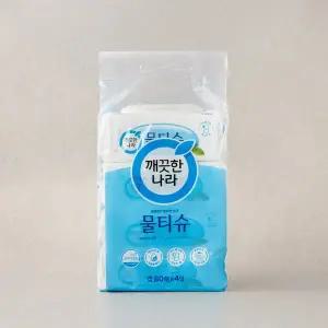 깨끗한나라 페퍼민트 블루 물티슈(캡) 80매*4입