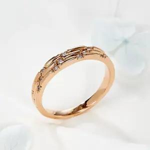 18K 사선 큐빅 대나무컷 남성 반지 PNM41420