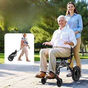 어르신 노인 환자 장애인 초경량 소형 접이식 휠체어 8.2kg