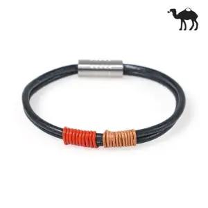 [Jbans]컬러레더 포인트 스트링 가죽팔찌  C1801-AC419_BK)