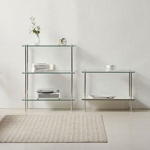 강화유리 쓰임좋은 3단 모듈 거실 침실 수납 선반 (60cm) BJ5731R(착불)