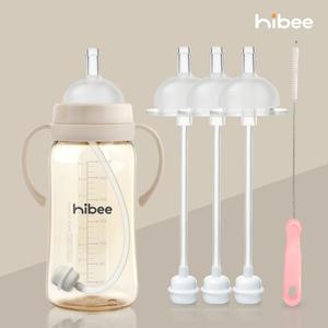 [하이비] 1단계 추빨대 3P 풀세트 젖병빨대 더블하트 유미 모윰 스펙트라 젖병 호환 아기 빨대컵