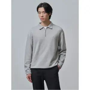 [빈폴멘] 칼라넥 집업 스웨트 셔츠  라이트 그레이 (BC4841C052)