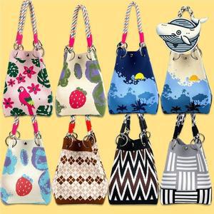 미니토트백 여성 니트 패턴 미니 토트백 다채로운 손가방