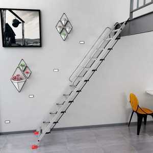 가정용사다리 접이식 알루미늄 합금 다락방 안전 계단 사다리 - 길이 2.4M