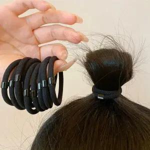 아트박스/신상오픈런 기본머리끈 고무줄 학생 검정색 10개세트