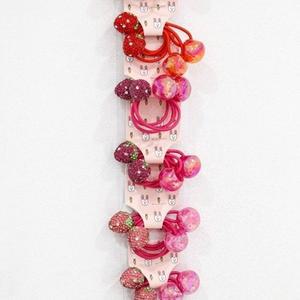 [VY] 여자 방울 글리터 악세서리 딸기 엘라스틱 머리끈 세트_16351604_588847