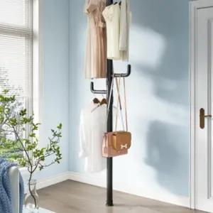 원룸 사무실 무타공 스탠드 일자 천정 고정 행거 옷걸이