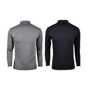 남자반폴라 겨울 기모 남자모크넥 긴팔목폴라티 남성겨울티