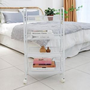 미드미홈 림피아 4단 메쉬 이동식 선반 철제트롤리 이동식트롤리 틈새선반 주방선반 수납선반