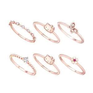 [헬로키티]주얼리 나비컬렉션 레이어드 실버 반지 3종세트