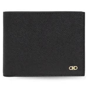 [명품] 페라가모 25FW 금장 더블 간치니 반지갑 블랙 66 1457 0775650