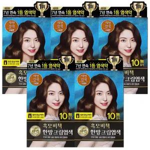 리엔 흑모비책 한방 크림 염색 120g 자연갈색 5개