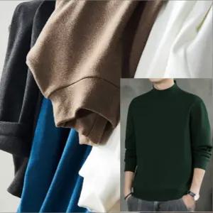 남성 기모 반목 긴팔 티셔츠 겨울 하프넥 반목티 기모 반목티 데일리 빅사이즈