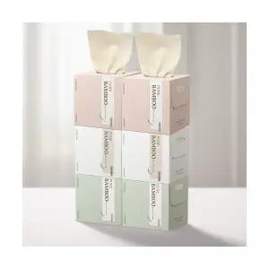 휴홈 먼지없는 무표백 순수 대나무 티슈 미니팩 230매 6개