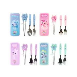캐치티니핑 무소음 교정젓가락 풀세트 수저 포크 케이스 빛나핑 하츄핑 깡총핑 초롱핑