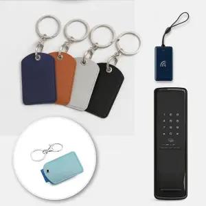 도어락 키링 카드키 케이스 아파트 현관 키홀더 고리형 브라운