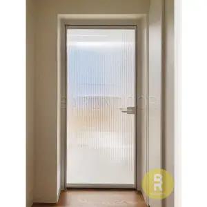 [바른도어]34번 90도 초슬림싱글여닫이중문 화이트 모루세로강화유리(기타손잡이호환불가)