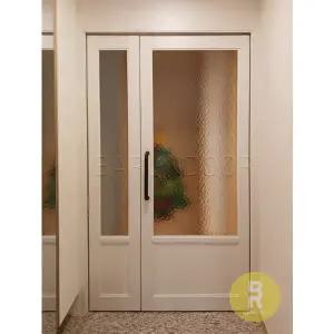 [바른도어]06번 비대칭양개스윙중문 고시형 펄화이트 아쿠아강화유리