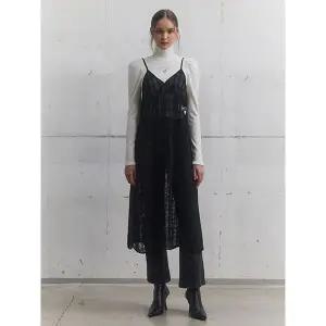 [하프클럽/에고이스트]블랙 시스루 페미닌 레이어드 원피스 EQ4OOP01