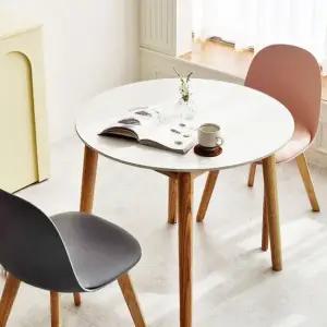 쿠키 2인용 식탁 포세린 세라믹 식탁세트 원형 850 의자2