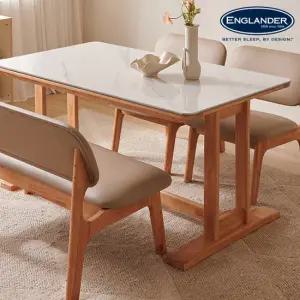 메사 마샤 통세라믹 원목 와이드 4인용 낮은 식탁(의자 미포함)