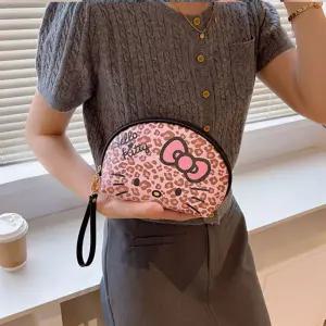 헬로키티 호피 파우치 라운드