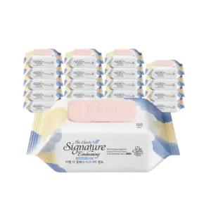 미엘 시그니처 엠보싱 물티슈 100매 캡형 20팩 평량 55g