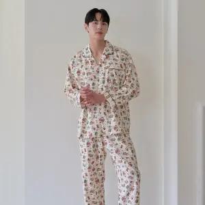 남성 국내산 소프트 순면 긴팔 잠옷 상하 세트 MM2165