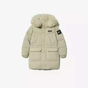 휠라키즈패딩 KQC FK2DJG4205X-SEN 스노우볼 후드 퍼 롱패딩