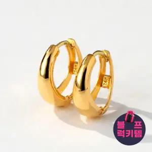 [한국금다이아몬드] *블프럭키템* 순금 원터치 링 베이직 고마루 귀걸이 24K