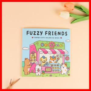 3가지 힐링 컬러링북 |   심플하고 넉넉한 편안한 디자인 스트레스 해소를 위한 귀여운 소녀와 동물 캐릭터