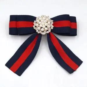 브로치 브로치-네이비컬러 네이비컬러 리본 DO (WFJUC3P)