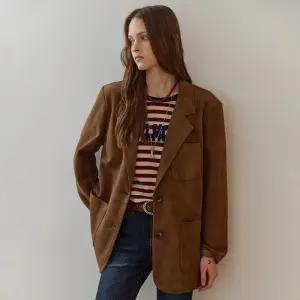 [MAXZA] 페이크 스웨이드 클래식 오버핏 자켓