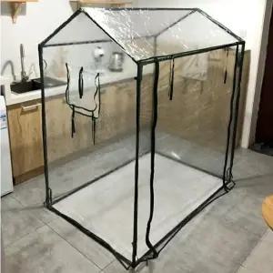 비닐하우스 100x50x150cm 휴대용 온실 스탠드없이 정원 식물 토마토 UV 철 PVC