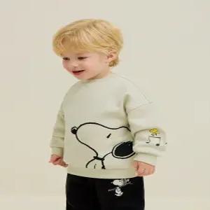 [밀크마일] [피너츠]스누피와우드스톡 멜로디기모맨투맨티셔츠