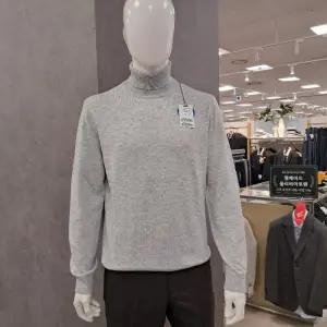 트레몰로 HC09 캐주얼 목폴라 니트 25FW 겨울 남성 폴리 나일론 혼방 라이트그레이 롱