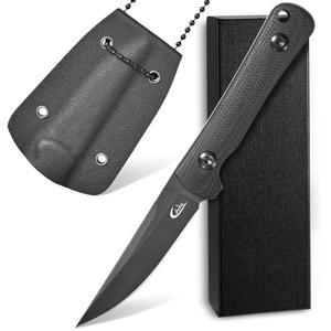 Canku C1296 고정 칼날 나이프 목 9Cr18Mov 블레이드 G10 핸들 야외 캠핑 하이킹 낚시 사냥 블랙 을 위한 키덱스 칼집이 있는 도구